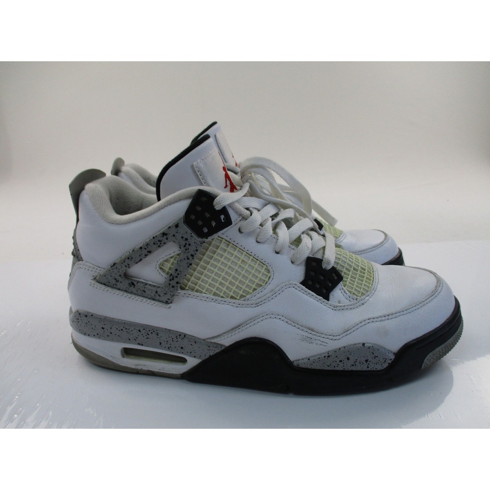 Jordan 4 Retro White Cement Mens 10.5 White Grey Speckled Basketball 840606-192
